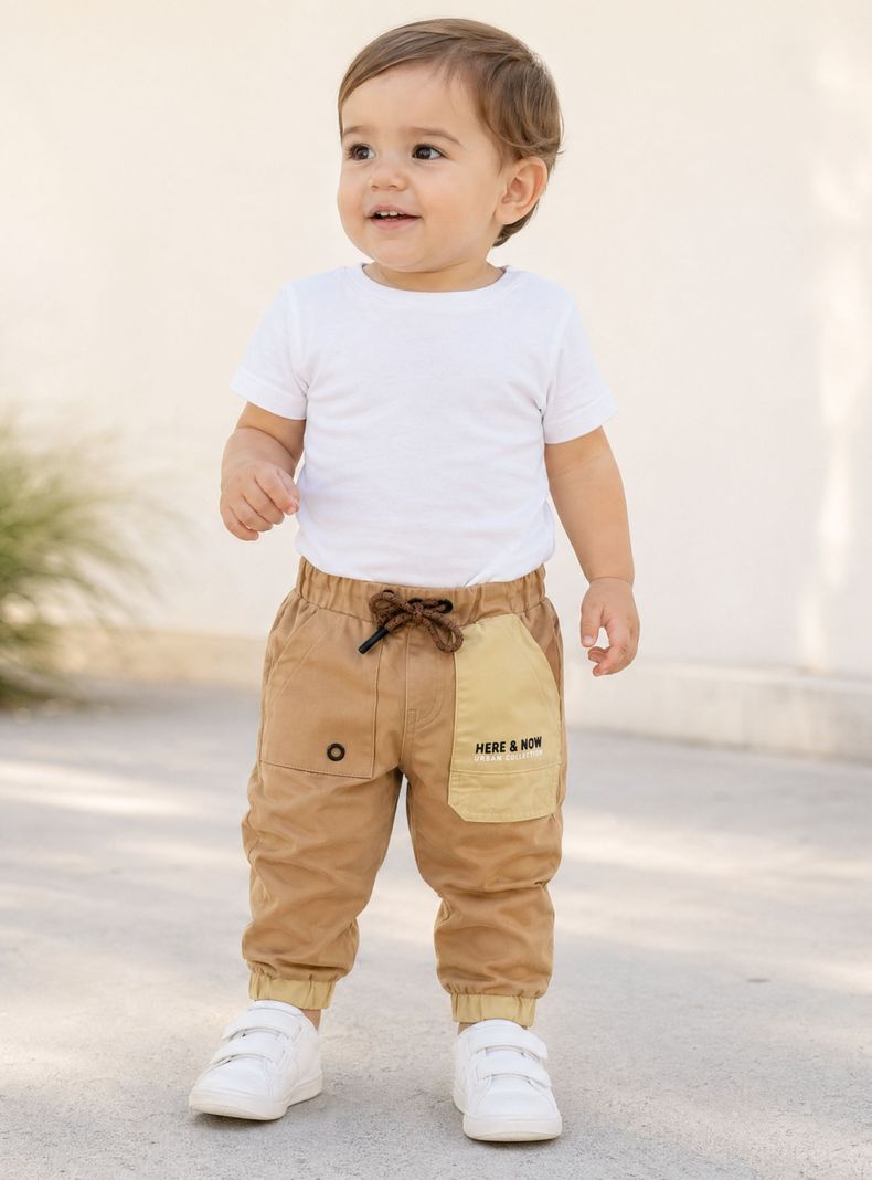 Jogger Infantil Pantalon Buzo de Ninos Reforzado Calidad Premium Cafe Claro 1
