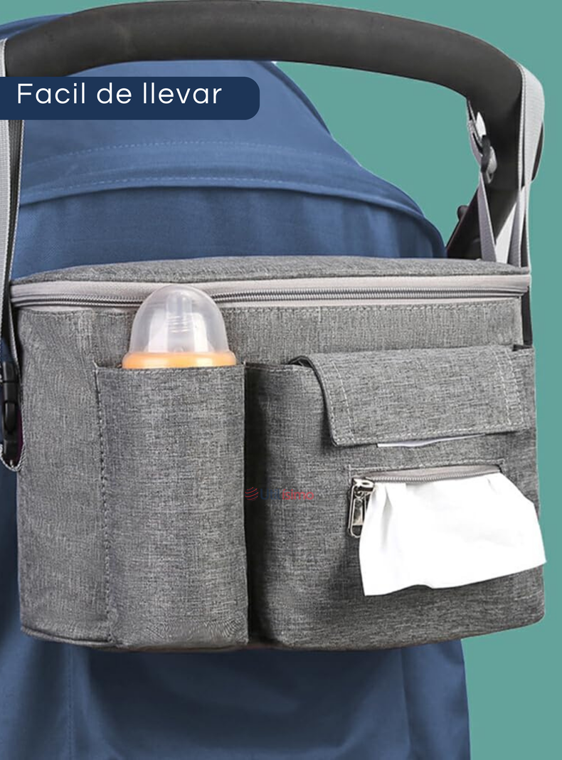 Bolso Maternal Mochila Para Coche Pañalera Bebé Mamá Gris-6