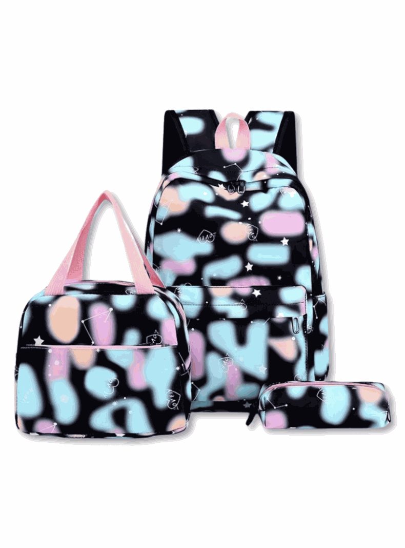 Pack Mochila Lonchera Estuche 43cm Juvenil y Escolar Light Blue-0
