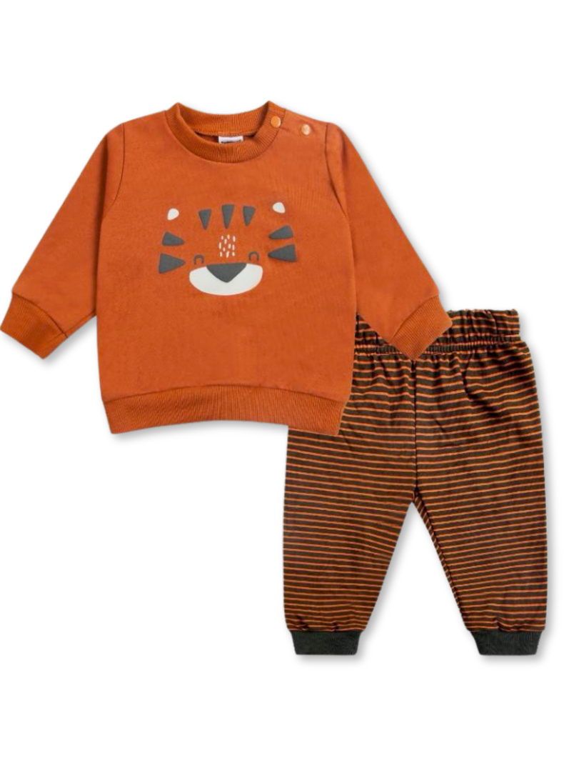 Set 2 piezas Conjunto Buzo Poleron Niño 100% Algodon Happy Cats-0