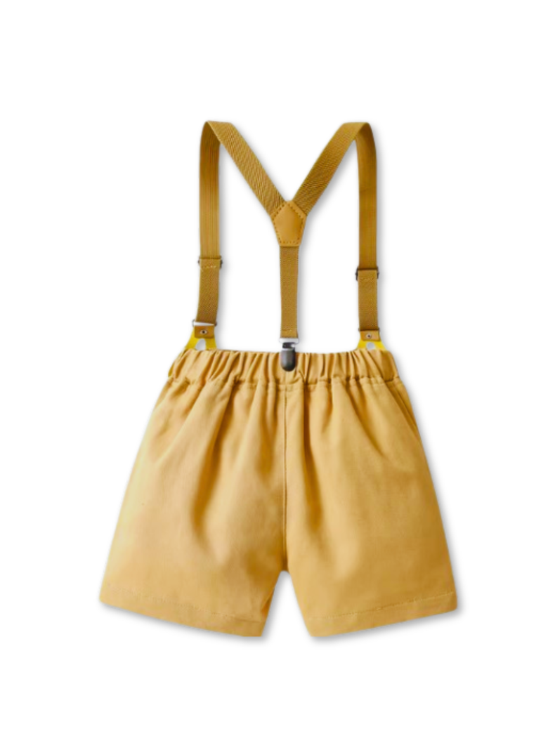 Conjunto de vestir con corbatín y pantalón corto de 6 meses a 6 años-3