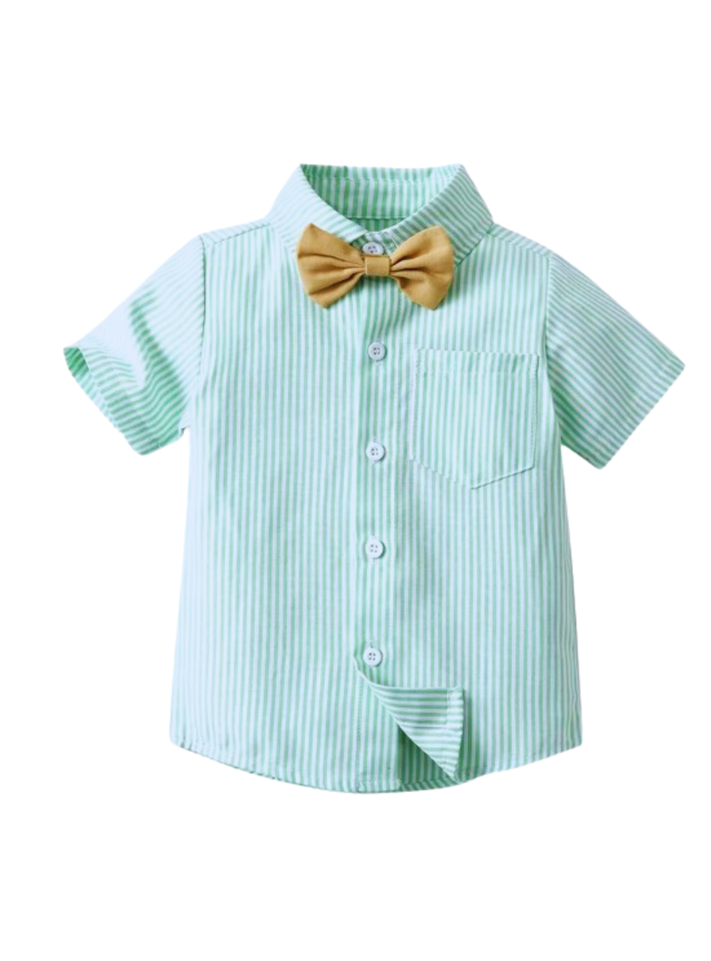 Conjunto de vestir con corbatín y pantalón corto de 6 meses a 6 años-4