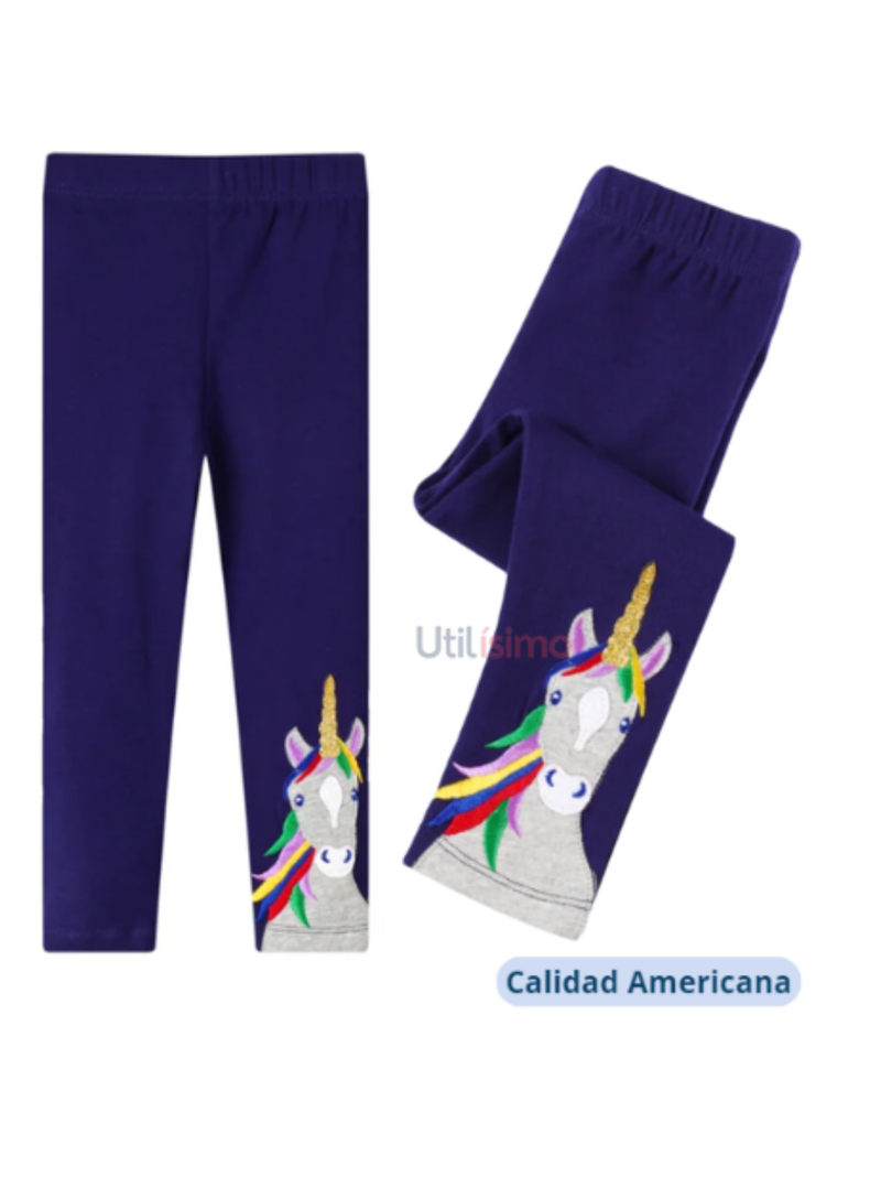 Calzas Niña Unicornio Azul Jump Kids 100% Algodón-1