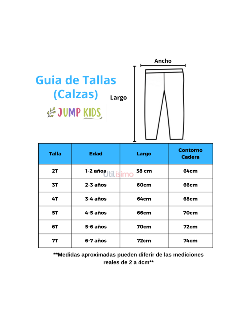 Calzas Niña Unicornio Azul Jump Kids 100% Algodón-2
