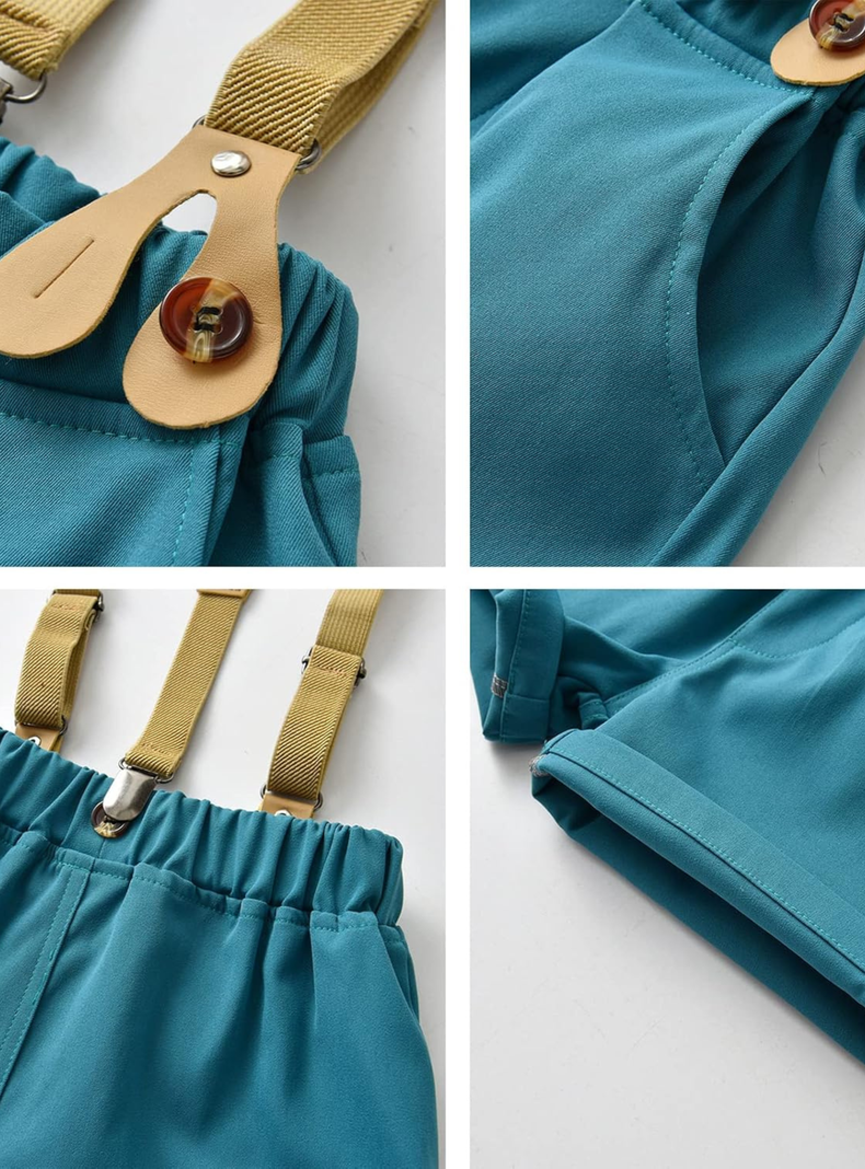 Conjunto de vestir con corbatín y pantalón corto 6 meses a 4 años Azul Cielo-6