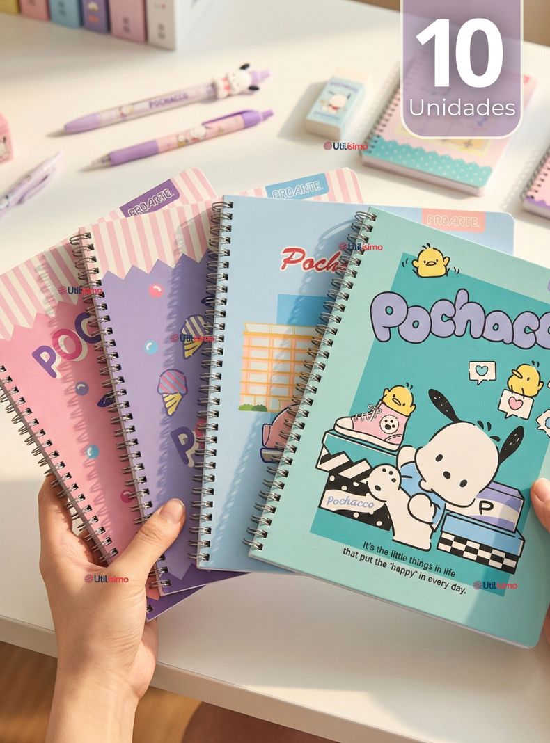 Pack 10 Cuadernos Universitarios Pochacco 100 Hojas Proarte Disenos Surtidos