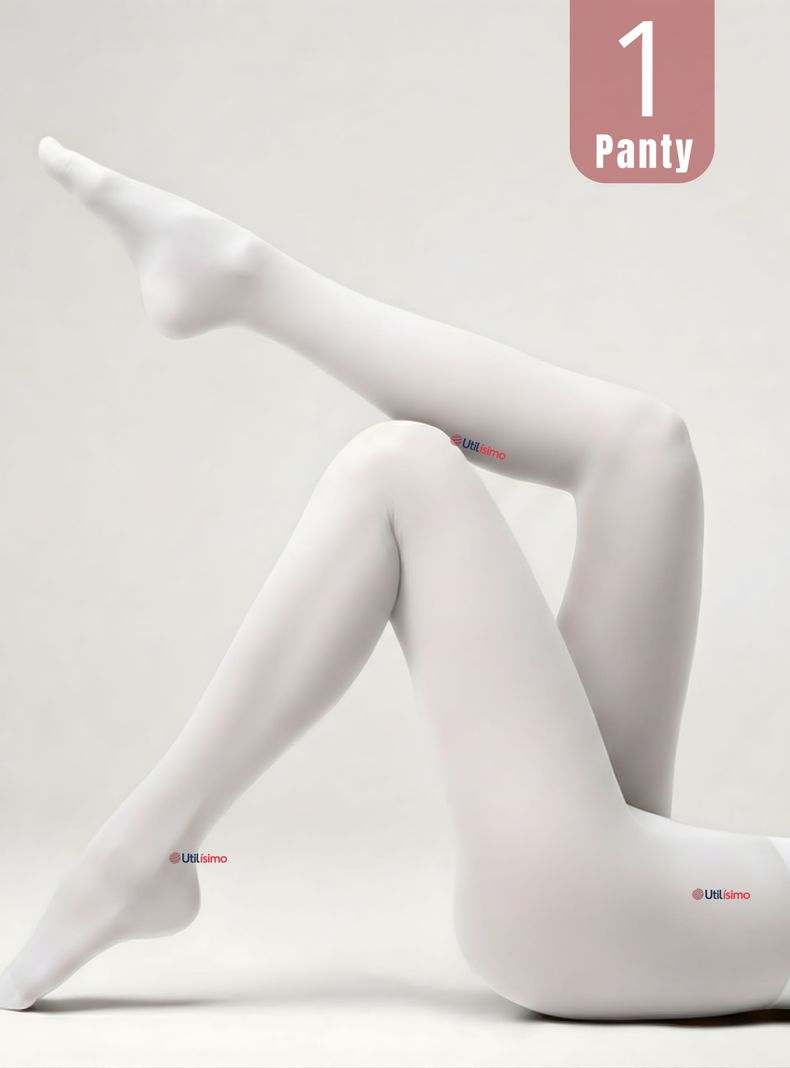 Pantys Semitransparentes Elasticadas Oficina Color Blanca Blanco XS