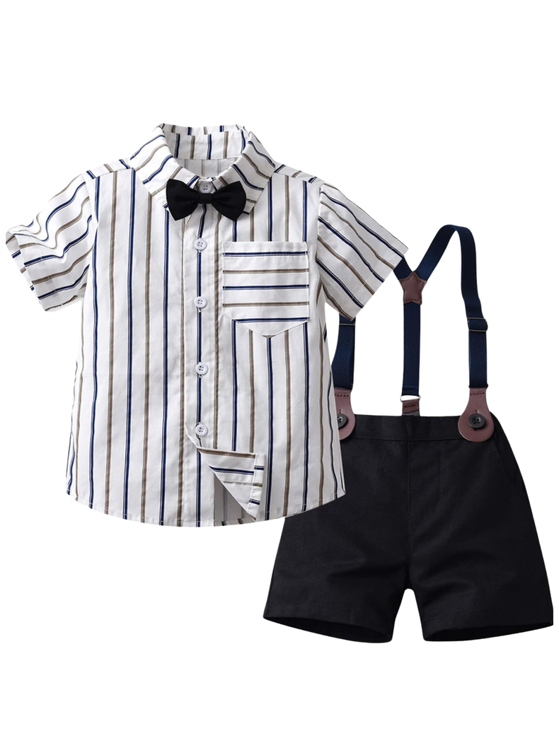 Conjunto de vestir con corbatín y pantalón corto 9 meses a 5 años-0