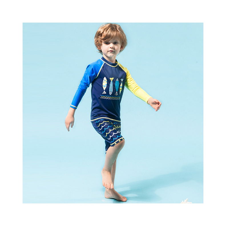Traje de Baño 3 piezas Manga Larga Niño Jump Kids Peces-4