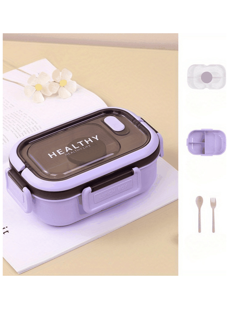 Fiambrera Contenedor 1200 Ml Táper Hermético + Salsera Plástico Purple-0