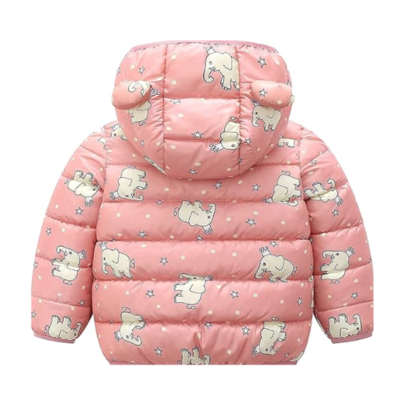 Parka Con Capucha Y Mangas Larga Niña Elefante Coral Claro Jump Kids-1