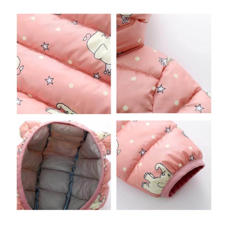 Parka Con Capucha Y Mangas Larga Niña Elefante Coral Claro Jump Kids-2