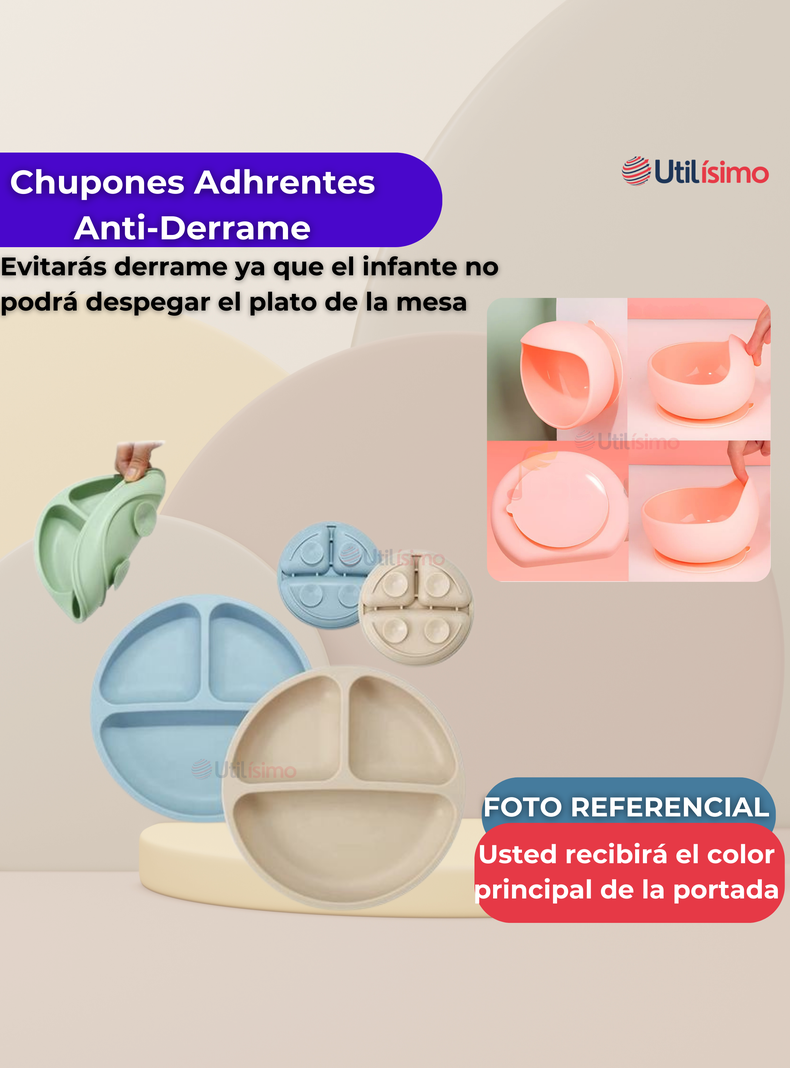 Set De Alimentación Bebé Silicona Con Vaso 5 Piezas Libre BPA Lila-7