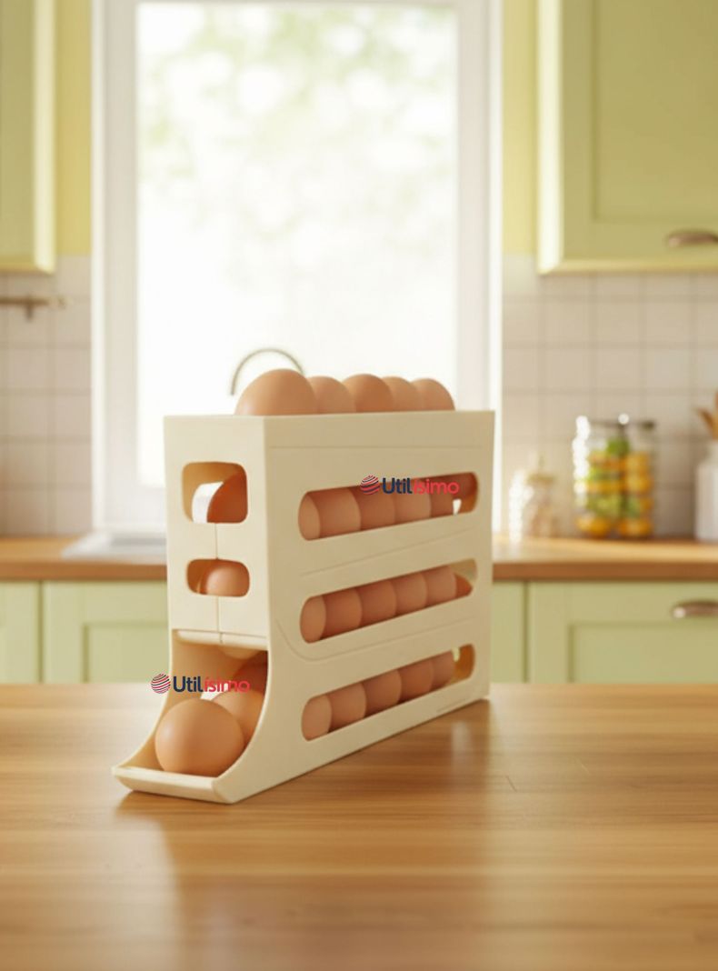 Organizador Dispensador De Huevos Para 30 Huevos Huevera 4 Niveles