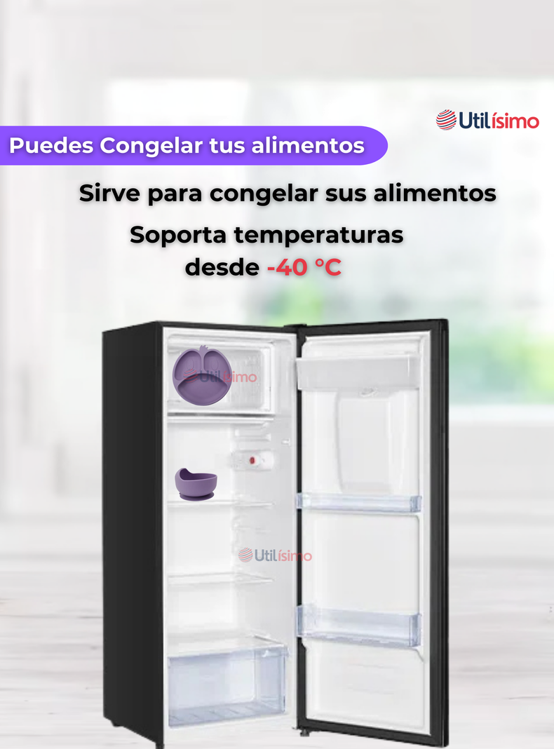 Set De Alimentación Bebé Silicona De Formas 6 Piezas Libre BPA Lila-4