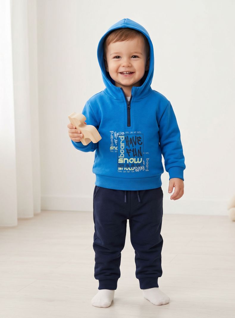 Conjunto Buzo Polerón 2 Piezas Tedmimak Fun Blue Niño Bebé