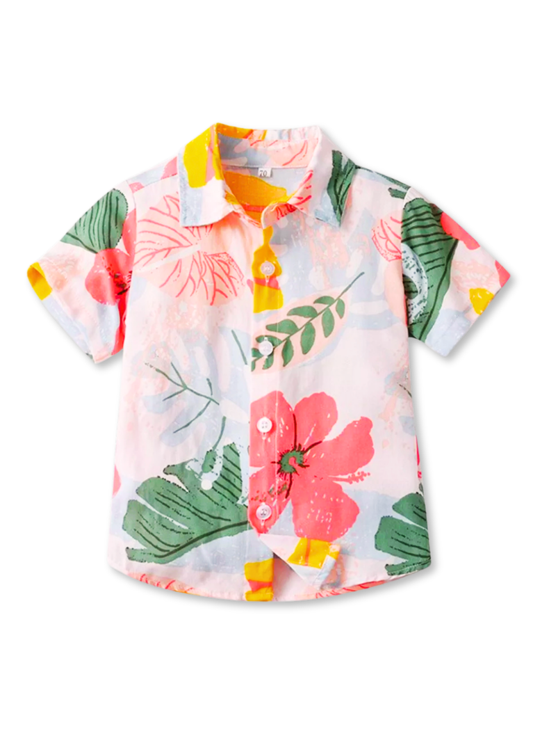 Camisa Hawaiana Manga Corta Niño de 6 Meses a 7 Años Tropical Surtido-0