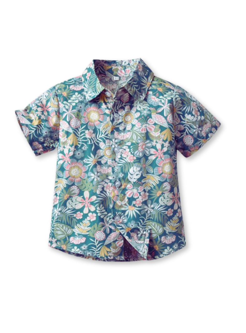Camisa Hawaiana Manga Corta Niño de 6 Meses a 7 Años Tropical Surtido-3