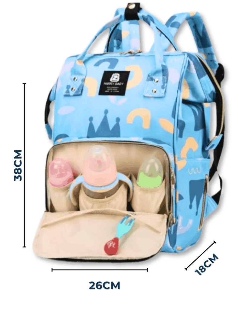 Mochila Maternal Oxford Bolso Pañalera Infantil Térmica e Impermeable Blue Sky-1