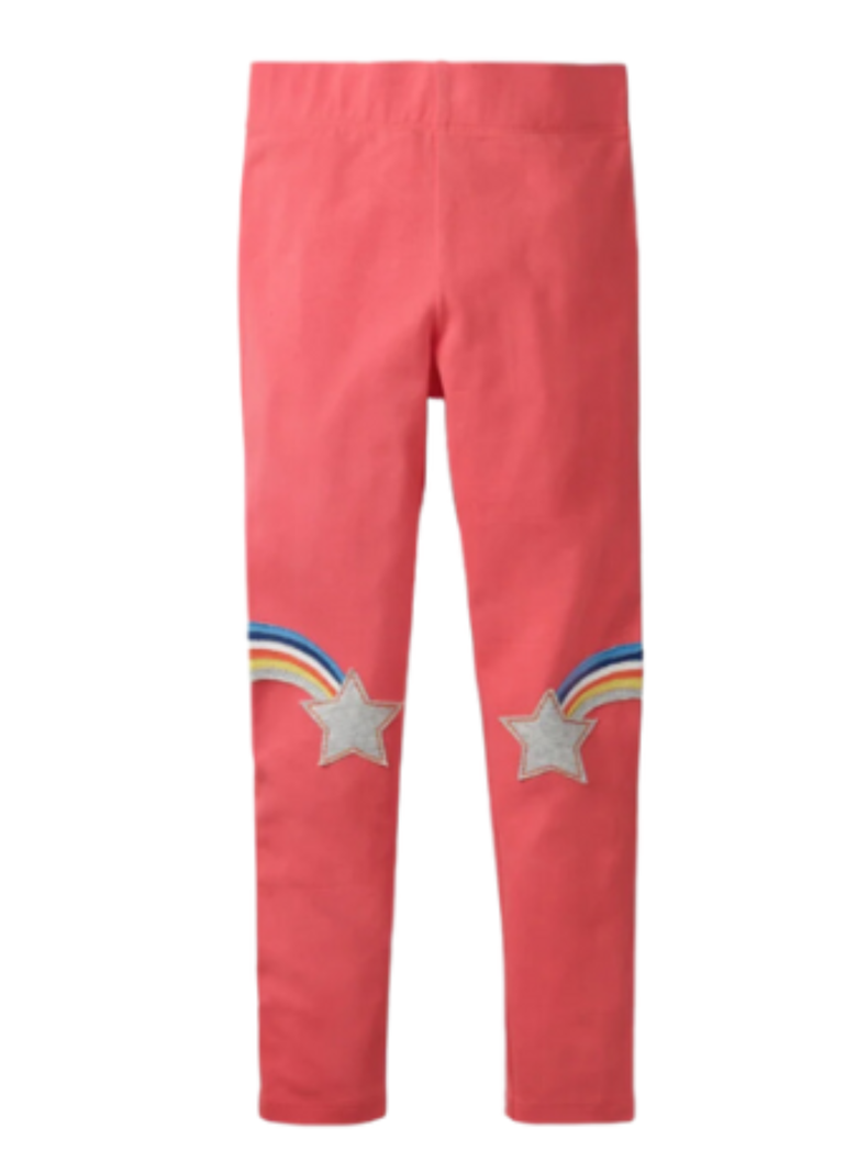 Calzas Niña Arco Iris De Colores Rosa Jump Kids 100% Algodón-0