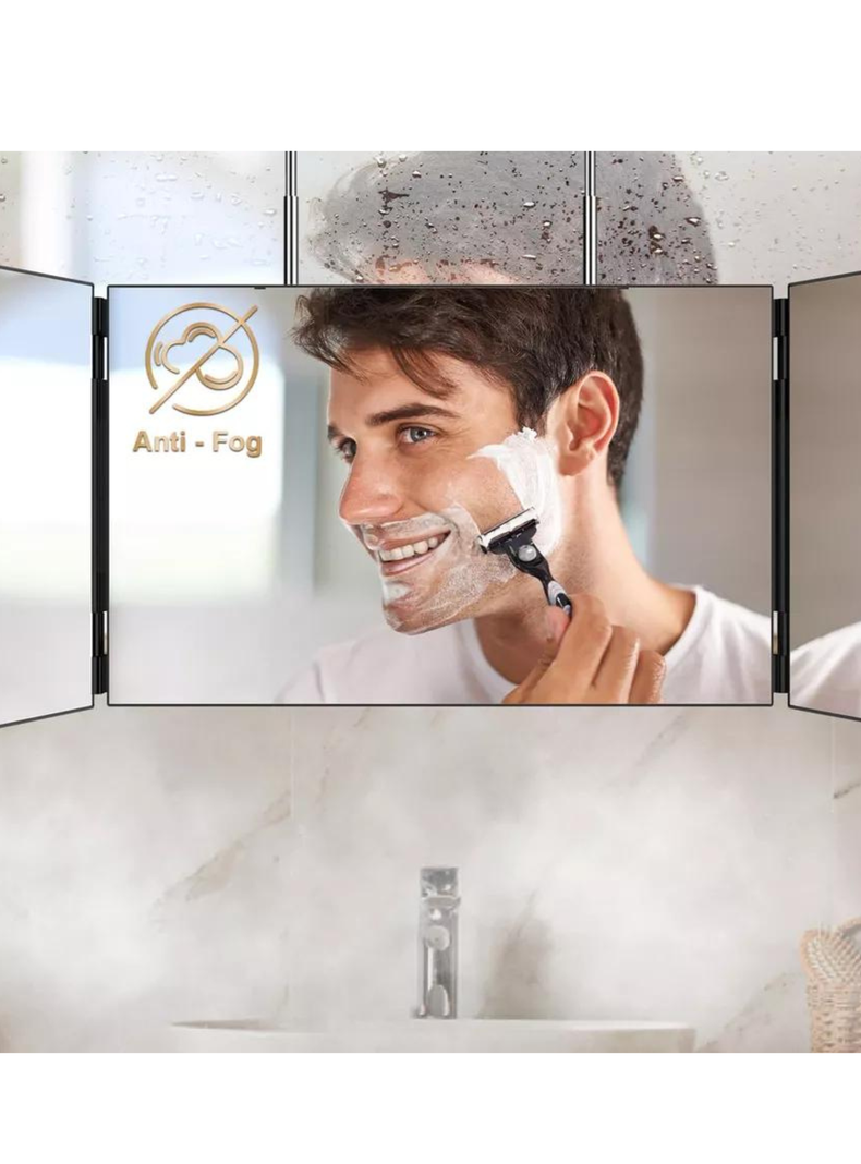 Espejo De 3 Vías De Corte De Pelo Triple De 360° Con Ganchos-6