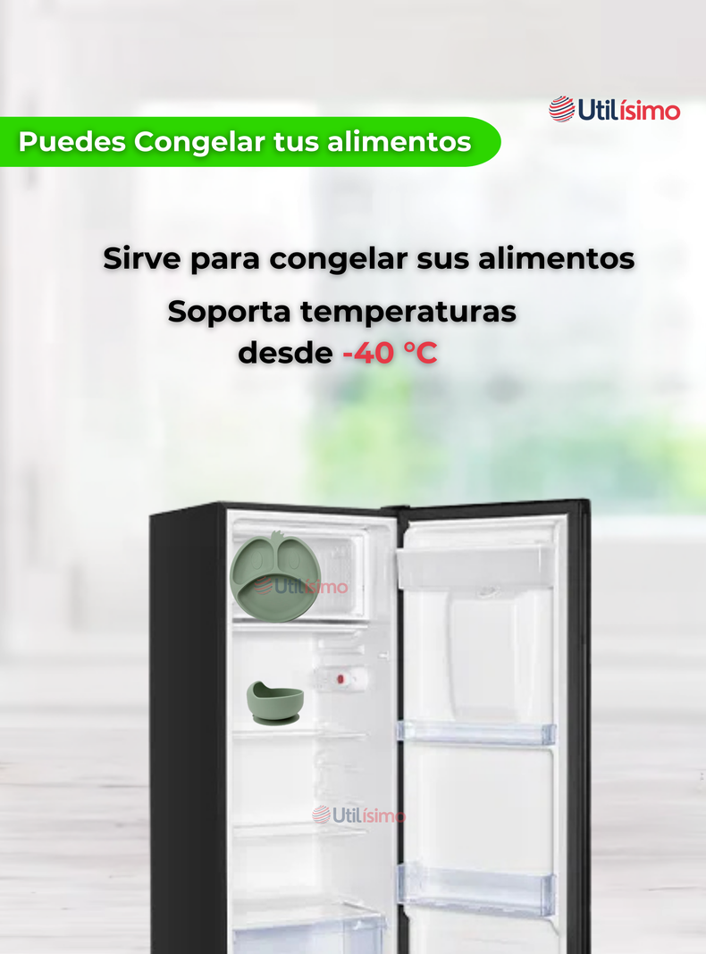 Set De Alimentación Bebé Silicona De Formas 6 Piezas Libre BPA Verde-4