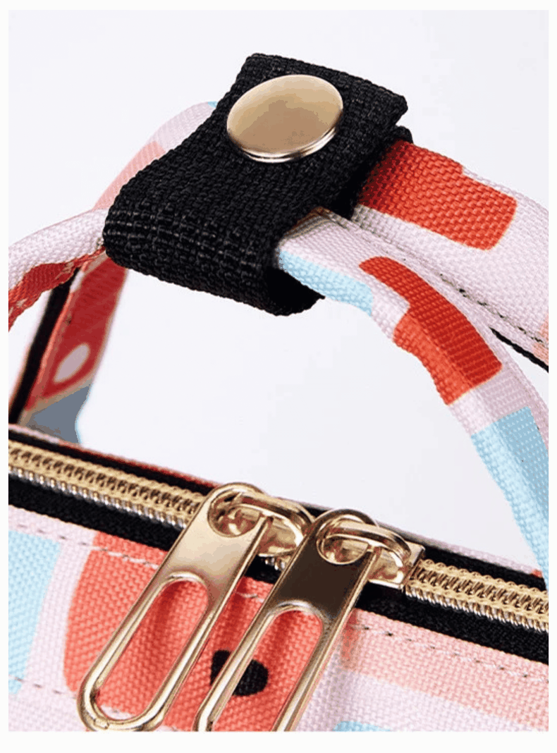 Mochila Maternal Oxford Bolso Pañalera Infantil Térmica e Impermeable Pastel Orange-7