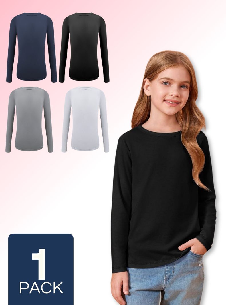 Camiseta Polera Polar Primera Capa Colores Surtidos Niña-0