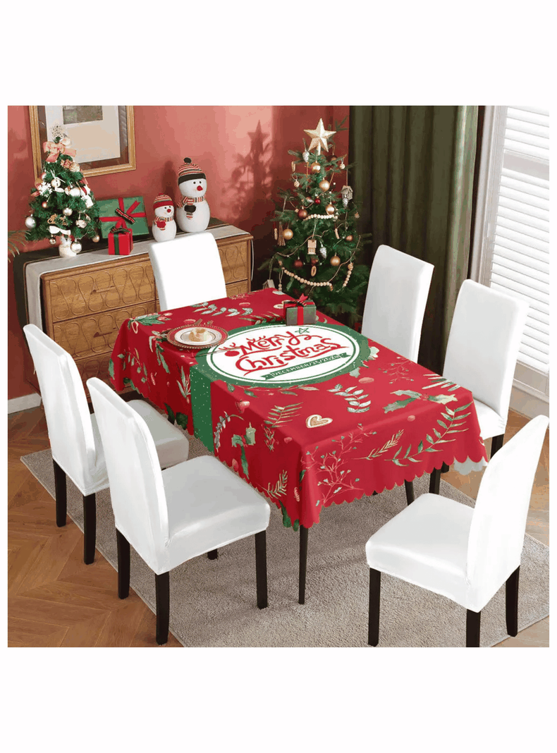 Mantel Navidad Merry Christmas Tela Poliéster 137x240 cm-1