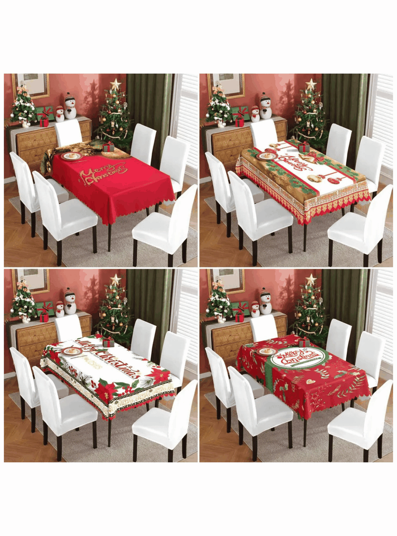 Mantel Navidad Merry Christmas Tela Poliéster 137x240 cm-4