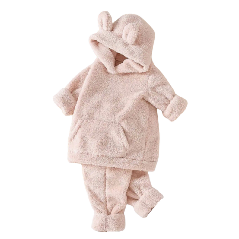 Set Invierno 2 Piezas Polerón Capucha y Pantalón Niña Rosa Claro Jump Kids-0