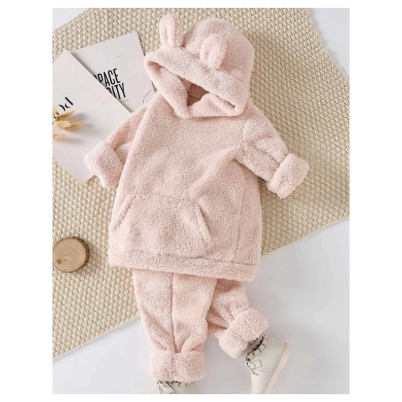 Set Invierno 2 Piezas Polerón Capucha y Pantalón Niña Rosa Claro Jump Kids-1