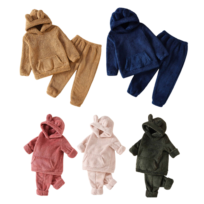 Set Invierno 2 Piezas Polerón Capucha y Pantalón Niña Rosa Claro Jump Kids-2