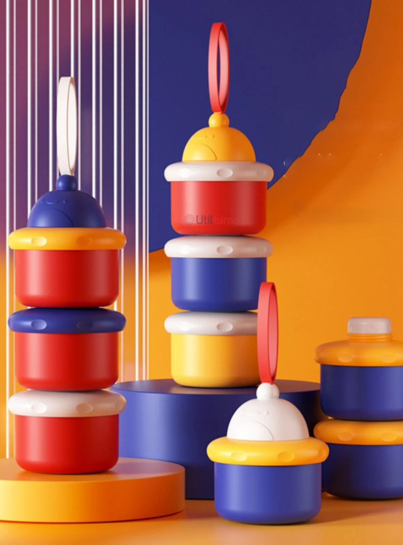 Dispensador De Alimentos Portátil Para Bebés Multicapa Libre de BPA-0