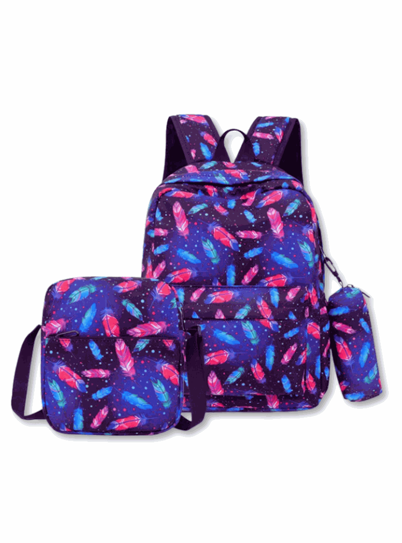 Pack Mochila Lonchera Estuche 43cm Juvenil y Escolar Magic Feathers-0