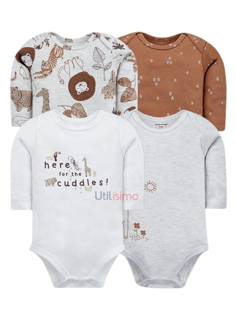 Pack 4 Bodys Tedmimak Nino Manga Larga Selva