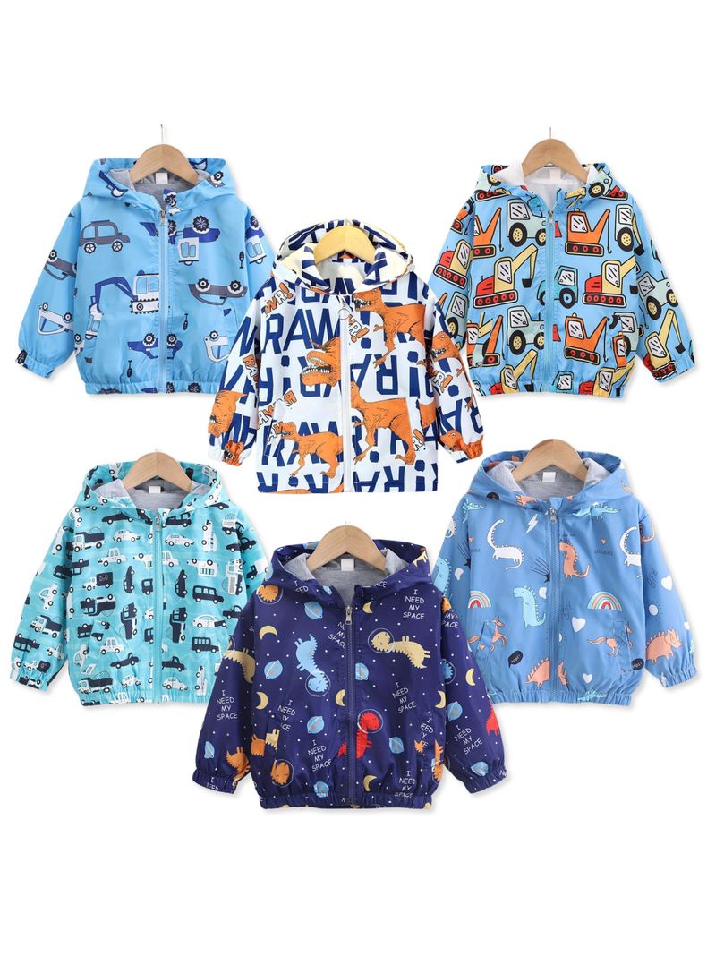 Cortaviento Impermeable Chaqueta Estampado Niño Y Bebé Jump Kids Blue Surtidos-0