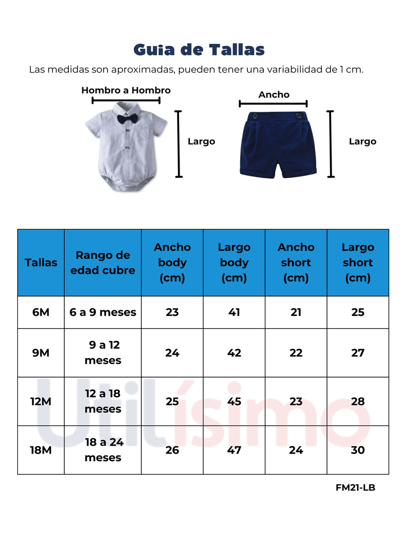Conjunto de Vestir Niño Body Estilo Camisa y Pantalón Corto 6 a 24 Meses Rayas Rosa-2