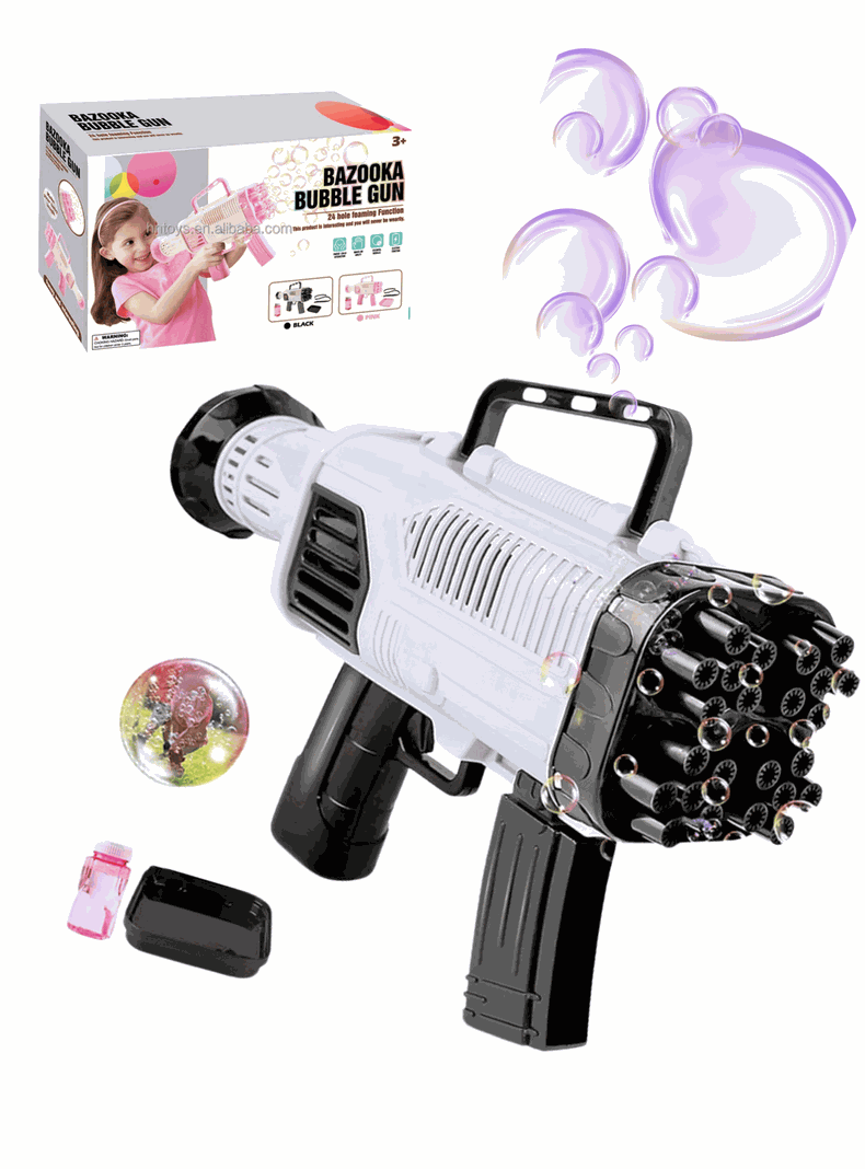 Pistola De Burbujas 44 Agujeros Eléctrica Manual Juguete Niño-0