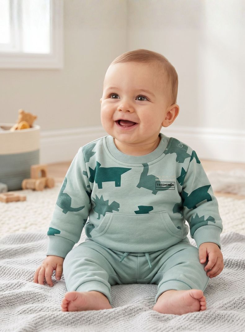 Conjunto Buzo Polerón 2 Piezas Bebé Niño Blue Dinosaur Jump Kids