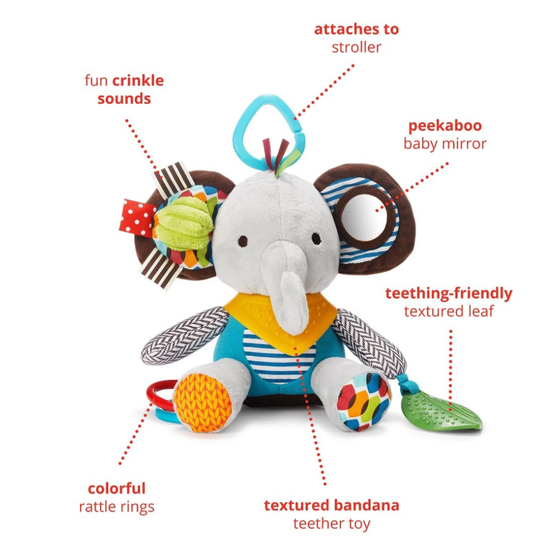 Sonajero Mordedor Elefante Peluche Sensorial-4