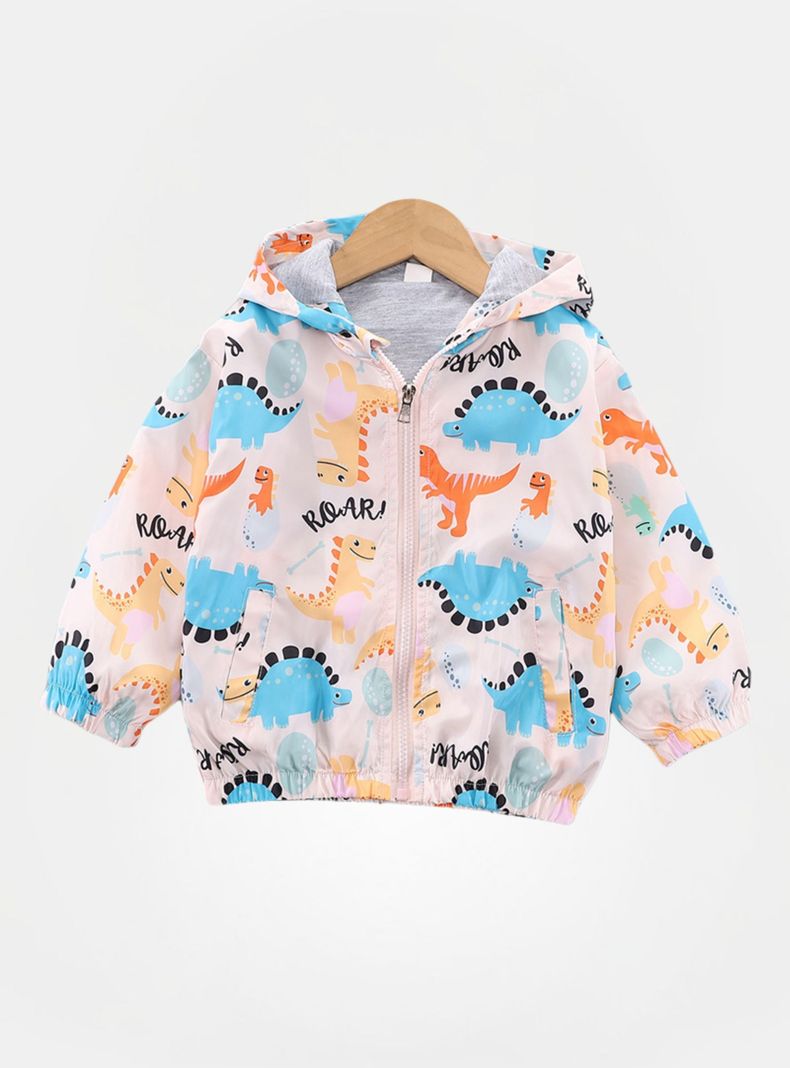 Cortaviento Impermeable Chaqueta Estampado Niño Y Bebé Jump Kids Flesh Colored Dinosaurs-0