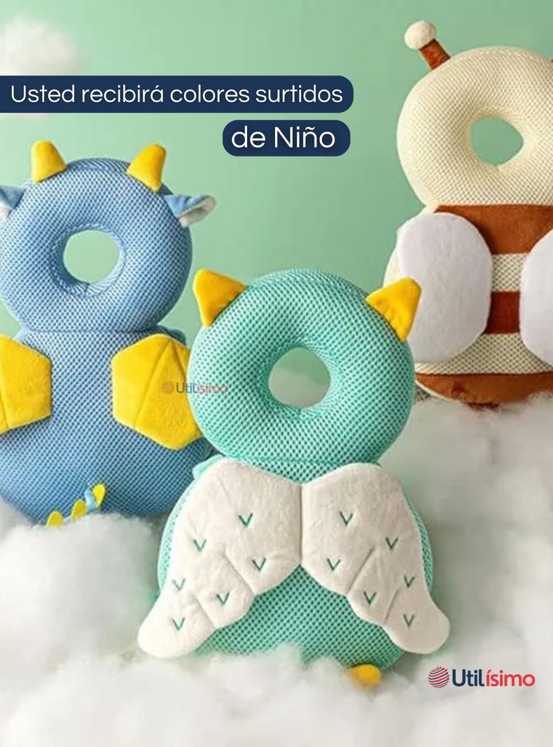 Mochila Protectora Cabeza Bebé Niño Antigolpes Almohadilla Ajustable Surtido-1