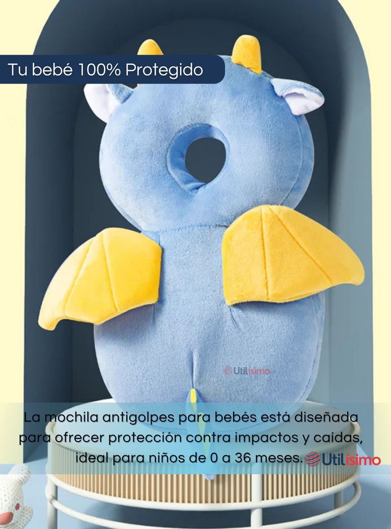 Mochila Protectora Cabeza Bebé Niño Antigolpes Almohadilla Ajustable Surtido-4