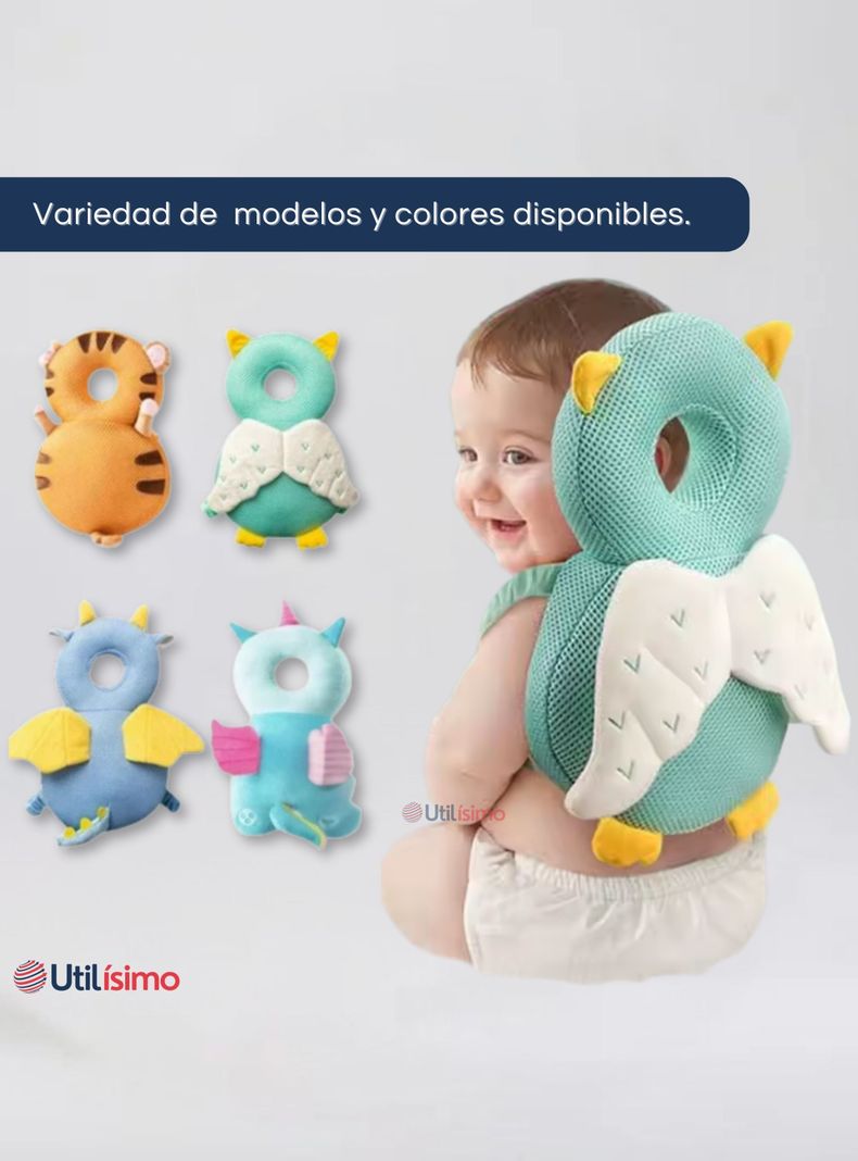 Mochila Protectora Cabeza Bebé Niño Antigolpes Almohadilla Ajustable Surtido-5
