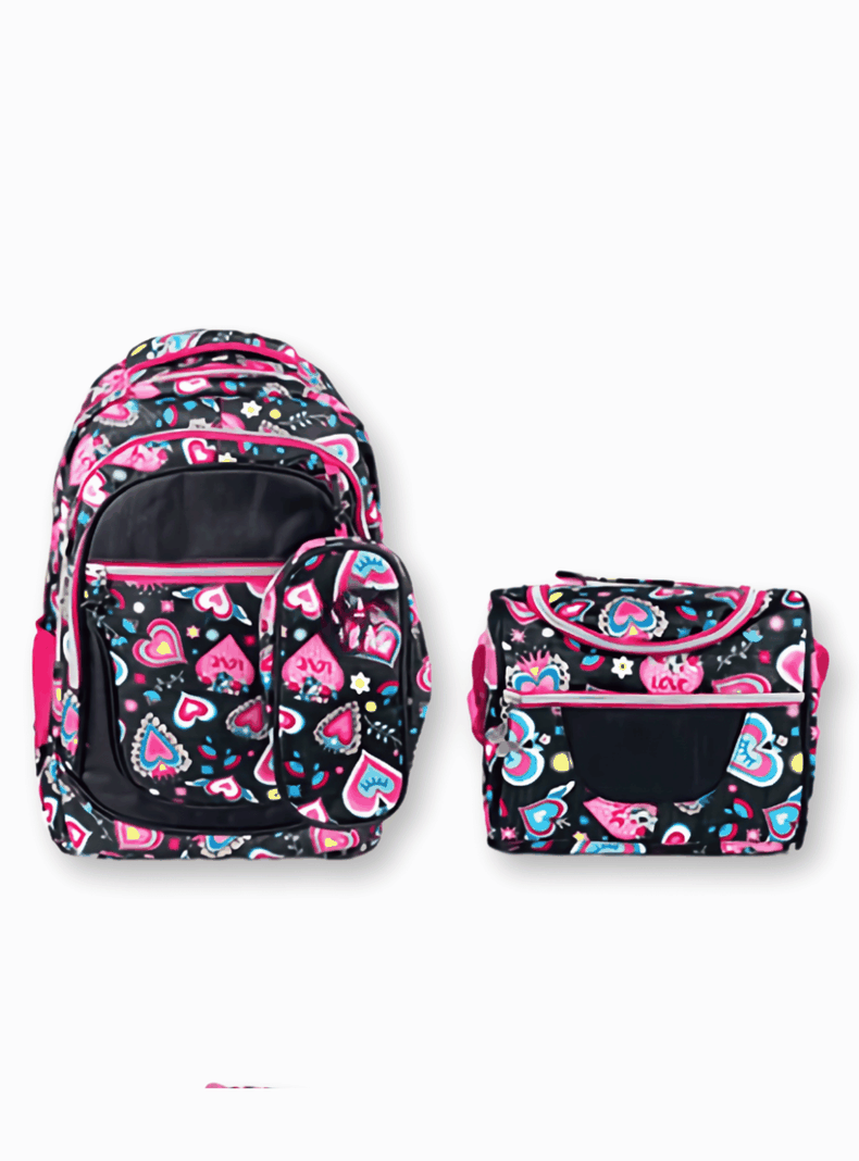  Mochila Con Lonchera Y Estuche 45CM Diseño Estampado Niña-0