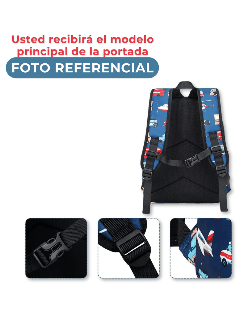 Mochila Infantil 2 a 4 años Jardín Escuela 33cm Niño Niña Blue Planet-3