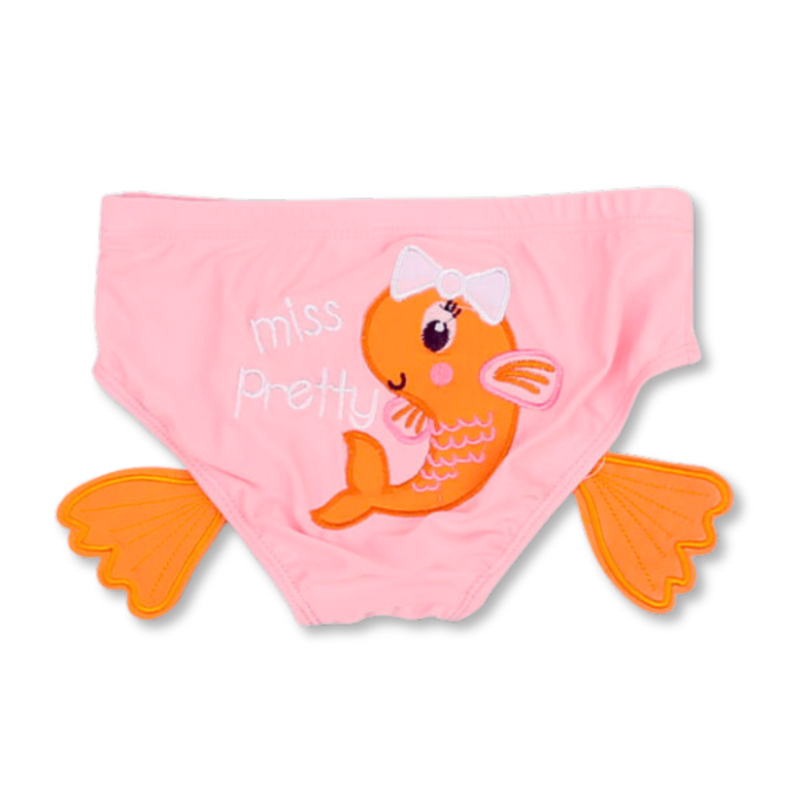 Porta Pañal Traje Baño Niña Piscina Playa Niña Estampado Pez-1