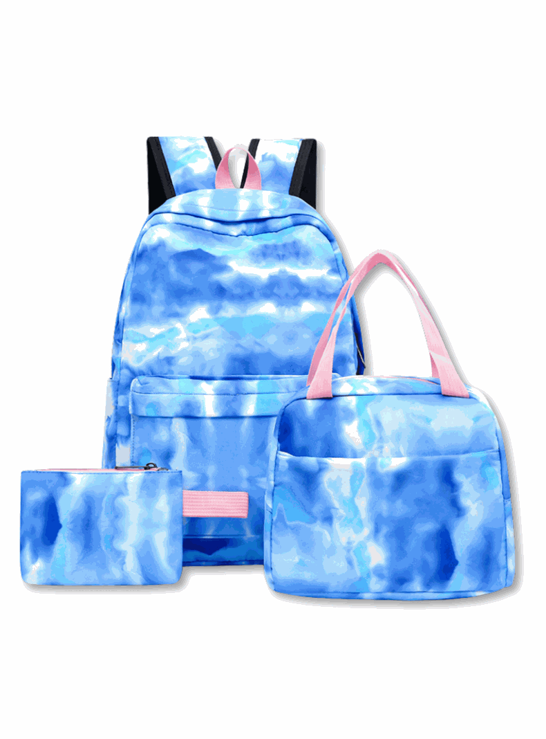 Pack Mochila Lonchera Estuche 43cm Juvenil y Escolar Sky Blue-0