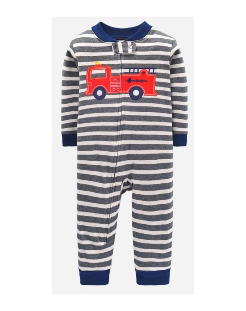 Enterito Bebe Niño Pijama Jump Kids Bombero Rayas-0